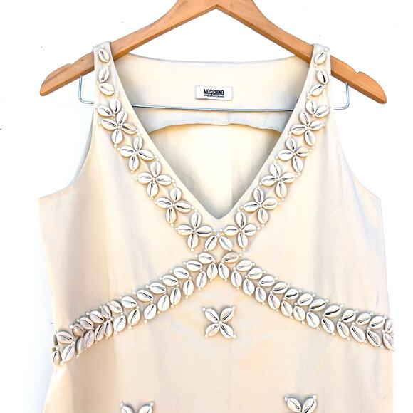 Moschino Vintage Cheap And Chic Shell Mini Dress Cream 90s Y2K 42 US 8 Archival - Picture 4 of 11